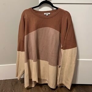 Women’s color blocked Striped Sweater, Size 3X. Great fashion staple!